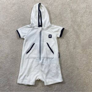 reima white USPF 50 terrycloth onesie unisex swim beach coverup